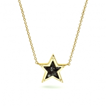 Ashanger Ster met askamer en zirkonia: Yellow-Plated