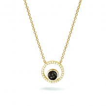 Ashanger Rond met askamer en zirkonia: Yellow-Plated