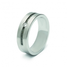SeeYou Heren ring in edelstaal met zirkonia