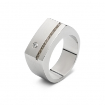 SeeYou Heren ring in edelstaal met zirkonia