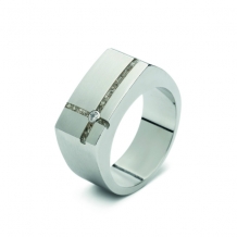 SeeYou Heren ring in edelstaal met zirkonia