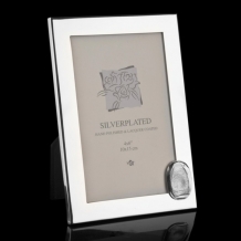 Fotolijst 10x15cm silverplated met ovale zilveren afdruk