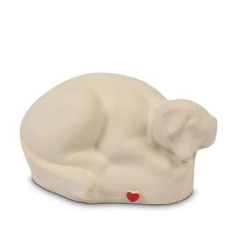 Skylos dieren urn wit keramiek - Hond