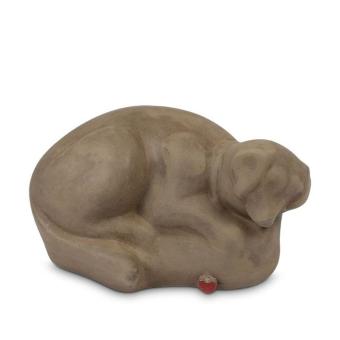 Skylos dieren urn lichtbruin keramiek - Hond