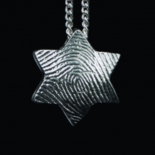 Ster hanger in zilver met vingerafdruk