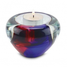 Urn met waxine van kristalglas: Rosé-Blue (45ml)