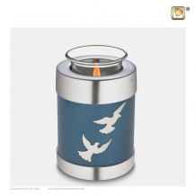 urn met kaarshouder en zilverkleur band T572
