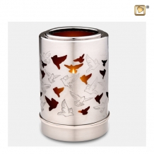 urn met kaarshouder en vogels T712