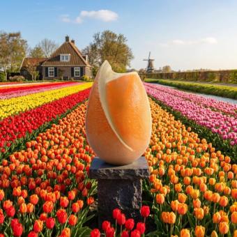 tulp urnament in Zalmoranje keramiek