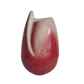 tulp urn in keramiek - rood verloop