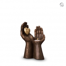 Design urn Geert Kunen: Gedragen Liefde met hartje + waxine (300ml).