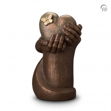 Keramiek urn Hartepijn zuil met vlinder (4000ml)