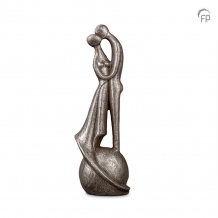 Schulptuur art urn in zilverkleur