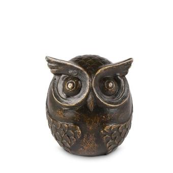 Uil mini urn in brons