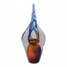 Unicorn urn van glas - Blue top