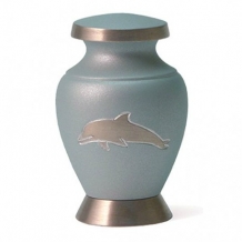 Mini urn Aria Dolphin Blauw met zilverkleur (70ml)