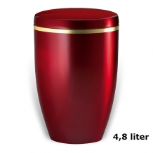 Urn Bordeauxrood edelstaal met goudkleur band (4800ml)