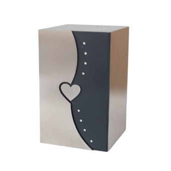 Urn in edelstaal met Hart en Swarovski (4000ml)