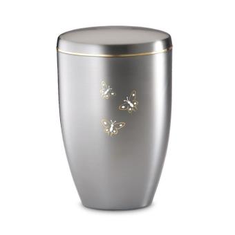 urn van aluminium in zilverkleur met vlinders (4000ml)