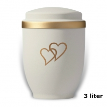 Urn Wit met dubbel Hart in goudkleur (3000ml)