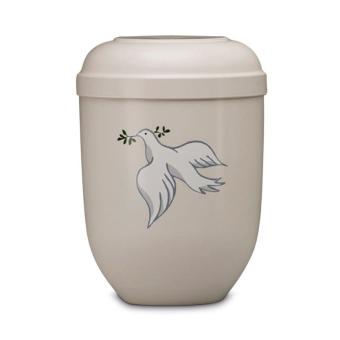 Urn (natuurvriendelijk) in Ecru met Duif (4700ml)