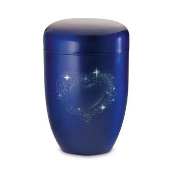 urn in blauw edelstaal Hart tussen de Sterren