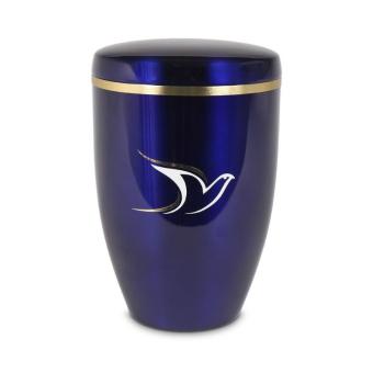 Urn edelstaal Kobaltblauw met vogel duo-color (5000ml)