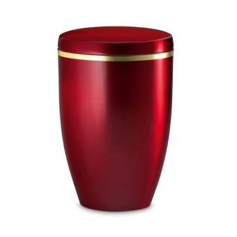 Urn van edelstaal Bordeaux-rood met goudkleurband (4800ml)
