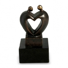 Cœur mini urn in brons