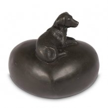 Hond mini urn in brons