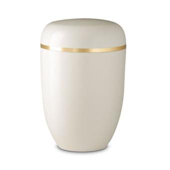 Urn van edelstaal Mat-Wit met goudband (4000ml)