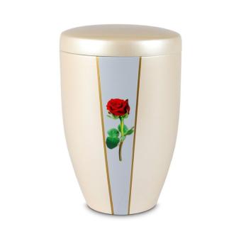 urn in parelmoer edelstaal: Roos