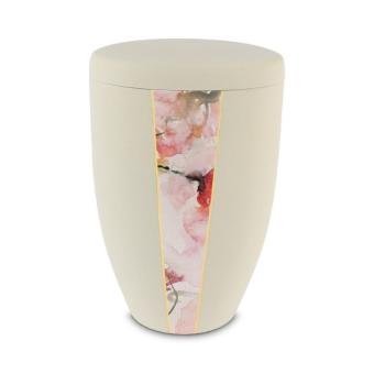 urn in beige edelstaal: Bloemenpoëzie