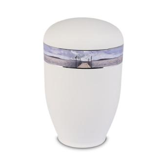 urn in mat-wit edelstaal: Zeesteiger