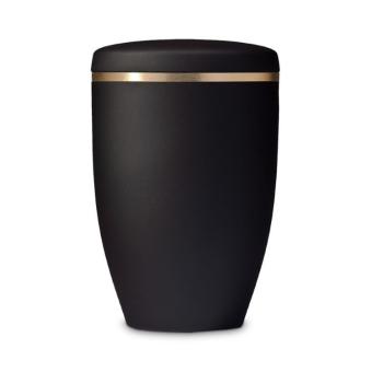 Urn van edelstaal Zwart met goudkleurband (4800ml)