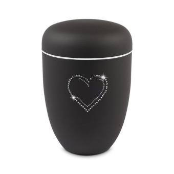 urn van edelstaal met Hart