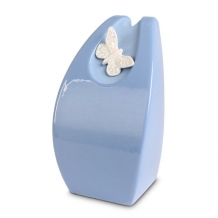 Urn in blauw keramiek met witte vlinder (1500ml)