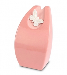 Urn in roze keramiek met witte vlinder (1500ml)
