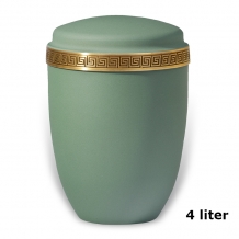 Urn Olijfgroen-velours met messing reliëf decorband (4000ml)