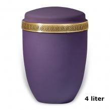 Urn Violet-velours met messing reliëf decorband (4000ml)