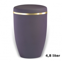 Urn in violet edelstaal met goudkleur band (4800ml)