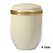 Urn Beige-velours met messing reliëf decorband (4000ml)