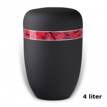 Urn in zwart edelstaal met Rode Rozen (4000ml)