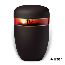 Urn in zwart edelstaal Zonsondergang (4000ml)