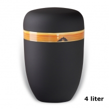 Urn in zwart edelstaal Zon en Zee (4000ml)