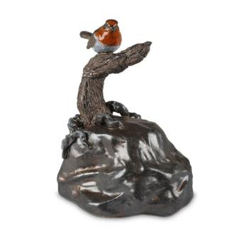 Roodborst urn van keramiek