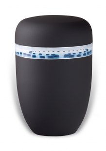 Urn in zwart edelstaal Watercircels (4000ml)