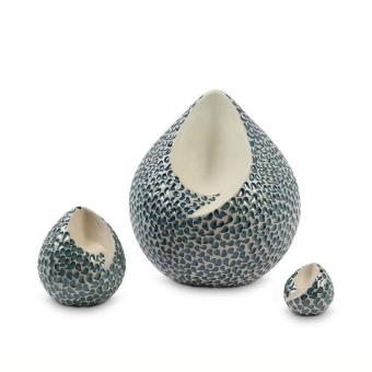 Art urn Ohm in Almost White Groen en blauw