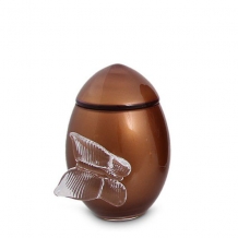 Mini urn van glas met transparante vlinder: Rusty Brown (300ml)