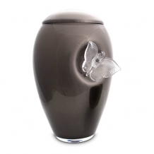 Urn van glas met transparante vlinder: Antraciet (3500ml)